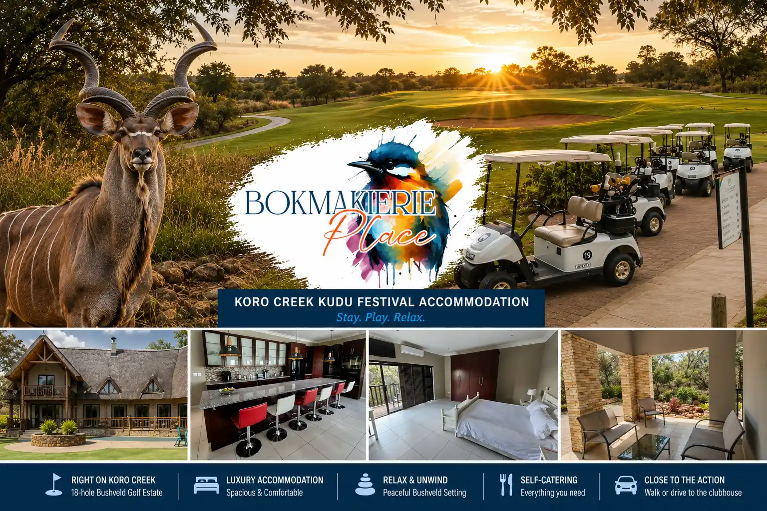 Koro Creek Kudu Festival accommodation at Bokmakierie Place in Modimolle