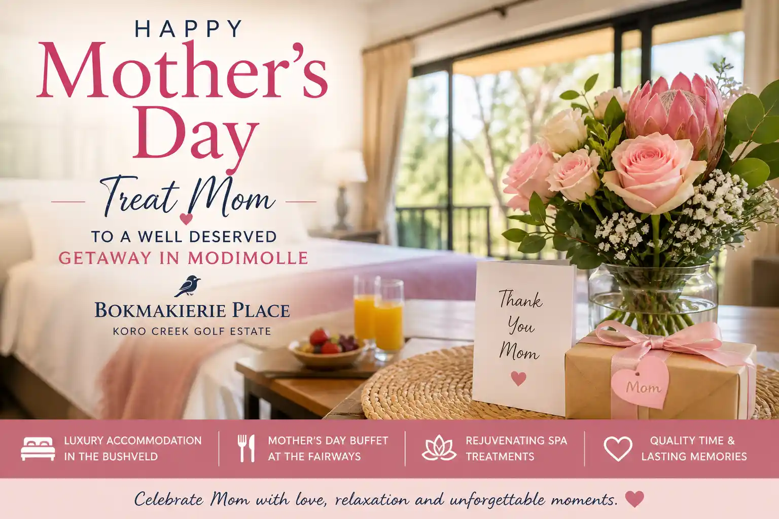 Mother's Day getaway at Bokmakierie Place in Modimolle